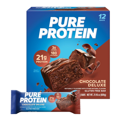Pure Protein Deluxe Protein Bars, Chocolate, Cookies & Cream, Birthday Cake, Caramel Churro, Samples Pack
