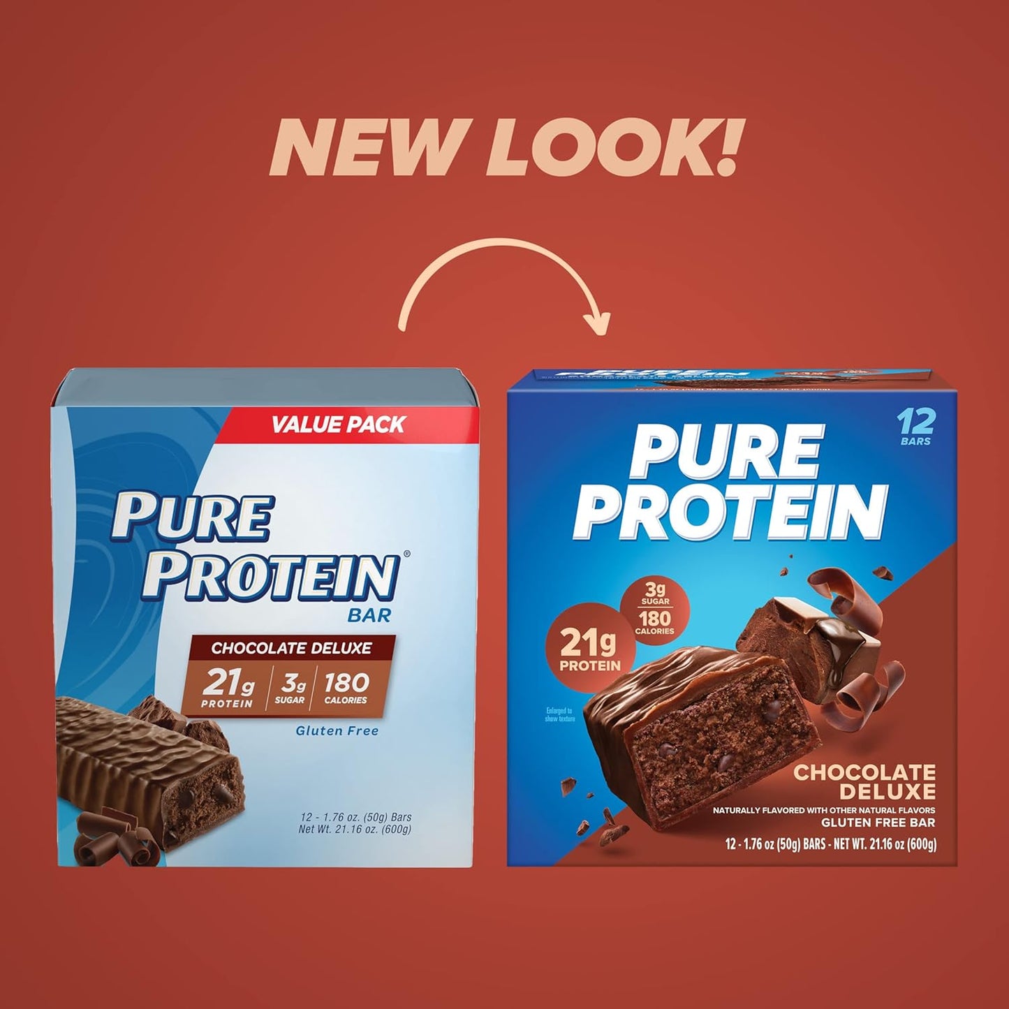Pure Protein Deluxe Protein Bars, Chocolate, Cookies & Cream, Birthday Cake, Caramel Churro, Samples Pack