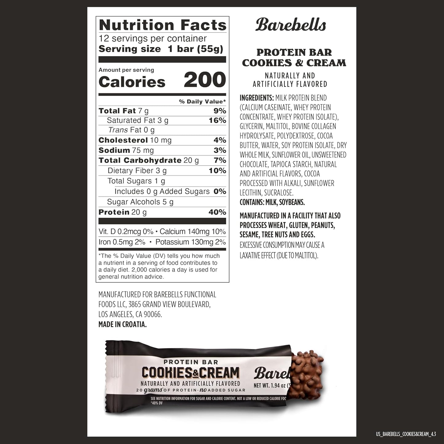 Barebells Protein Bars, Cookies & Cream/Cookies & Caramel/Birthday Cake/ Variety Pack