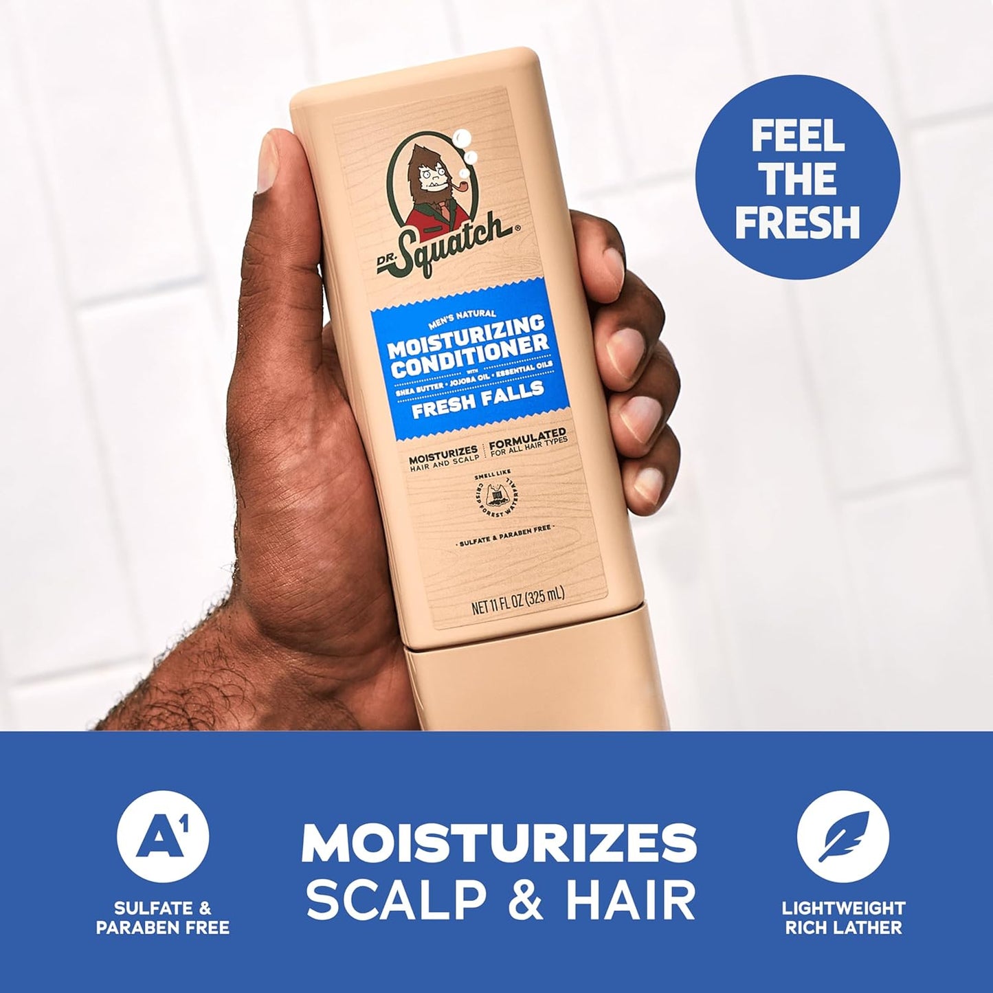Dr. Squatch Natural Men's Shampoo and Conditioner Set - 5 Flavor's, Fresh Falls/Coconut Castaway/ Pine Tar/ Summer Citrus/ Wood Barrel Bourbon