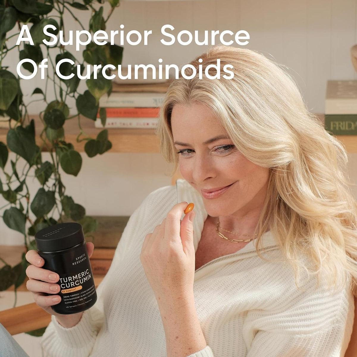 Sports Research® Turmeric Curcumin w/Coconut Oil & BioPerine® - 60 Count | Made with Curcumin C3 Complex® 500mg | Standardized to 95% Active Curcuminoids | Non-GMO, Gluten-Free - 60 Softgels