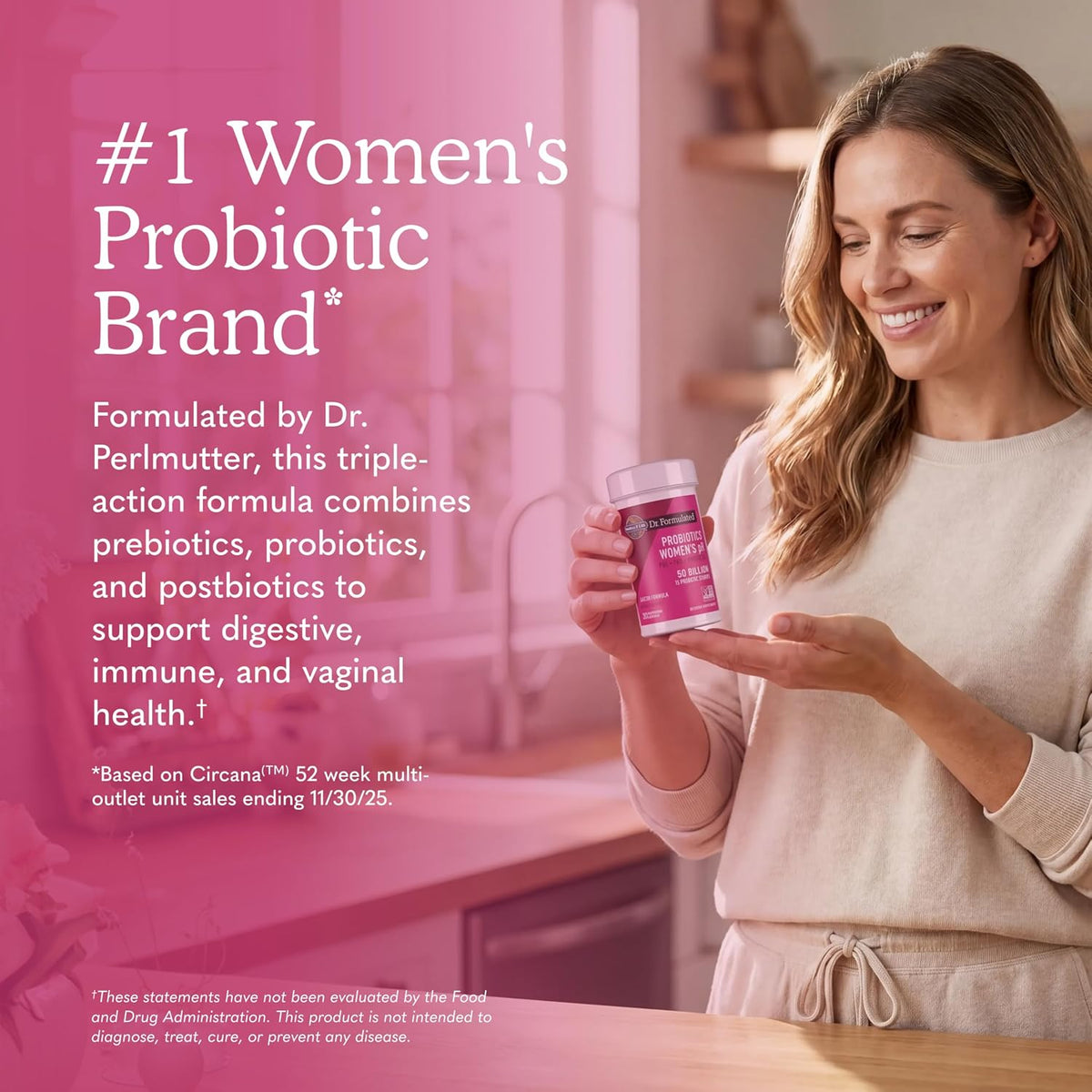 Garden of Life Dr. Formulated Once Daily 3-in-1 Probiotic for Women – Digestive, Immune & Vaginal Health, 30 Day Supply
