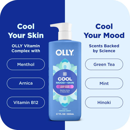 OLLY Body Wash Cool Mood + Skin Infused with arnica & vitamin B12 Hydrates & cools Skin 17 Fl Oz