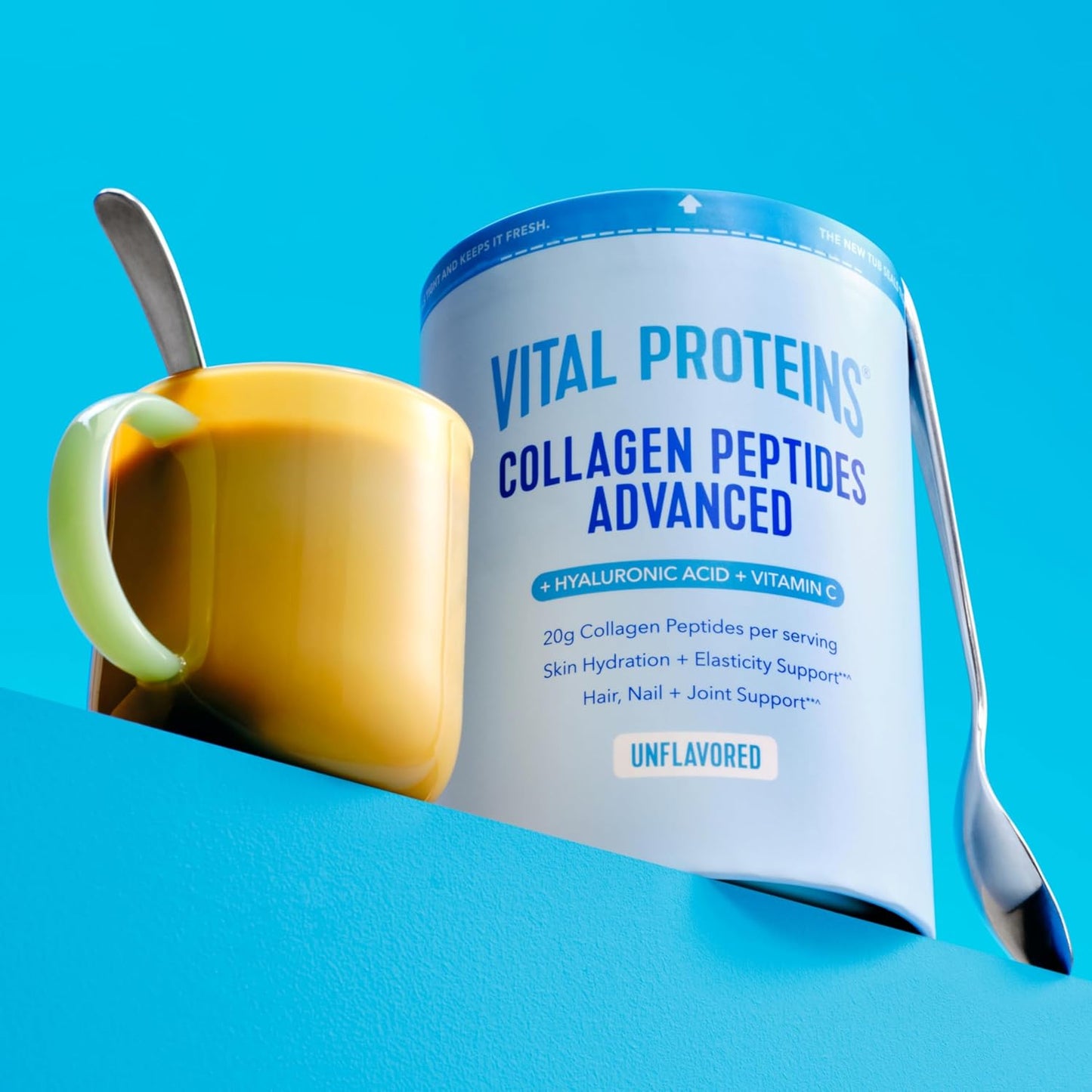 Vital Proteins Collagen Peptides Powder Advanced with Hyaluronic Acid & Vitamin C, Collagen Supplements, Unflavored, 12 Servings