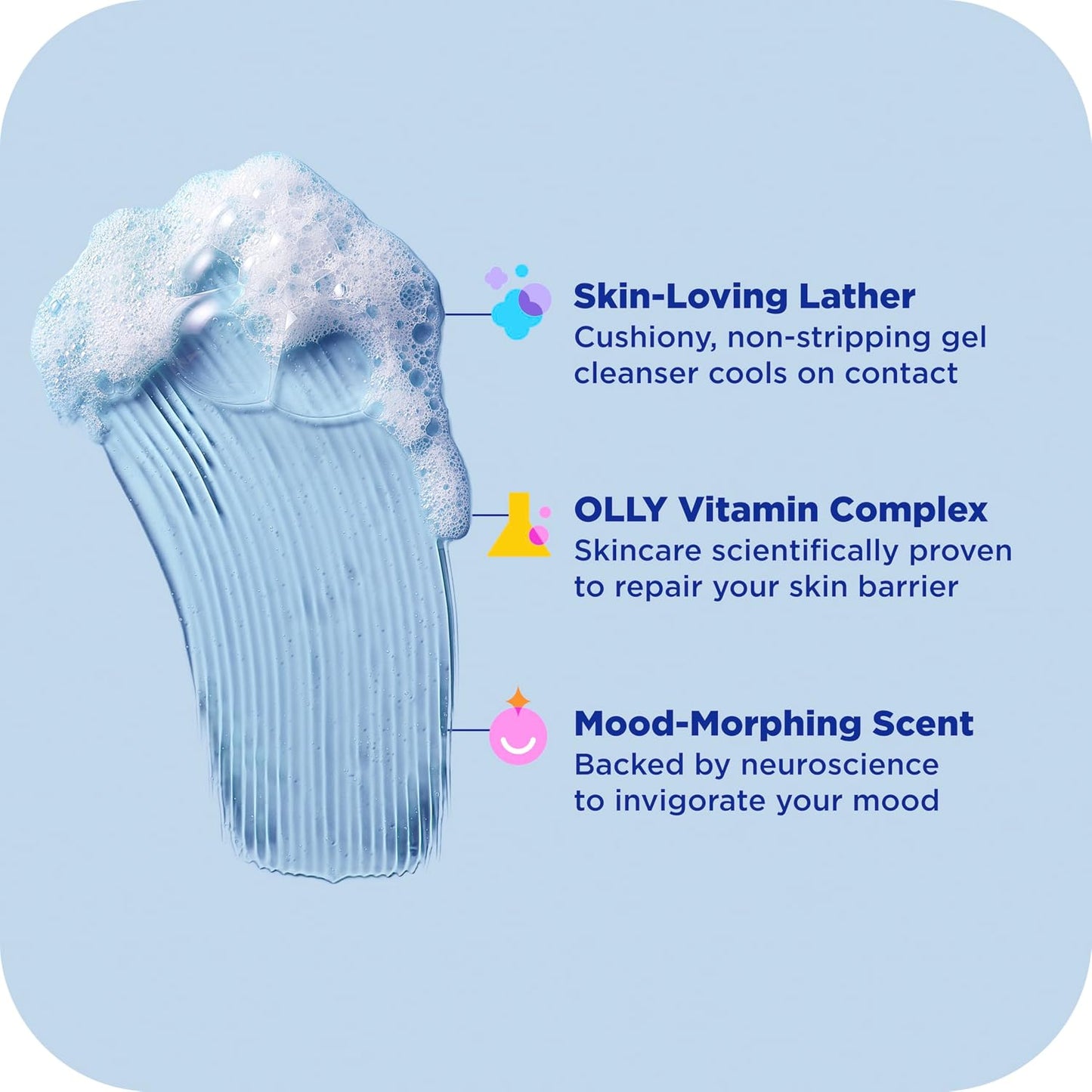 OLLY Body Wash Cool Mood + Skin Infused with arnica & vitamin B12 Hydrates & cools Skin 17 Fl Oz