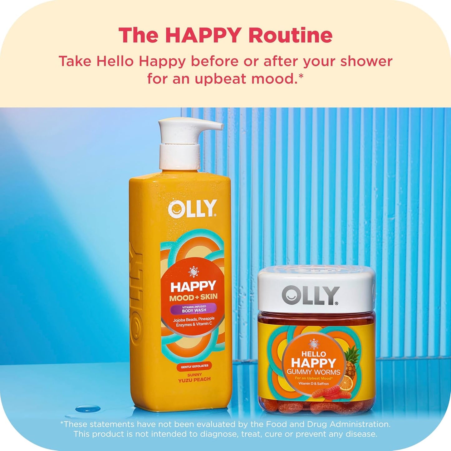 OLLY Exfoliating Body Wash Happy Mood + Skin jojoba beads, pineapple enzymes & vitamin C to exfoliate and reveal softer, glowing skin 17 Fl Oz