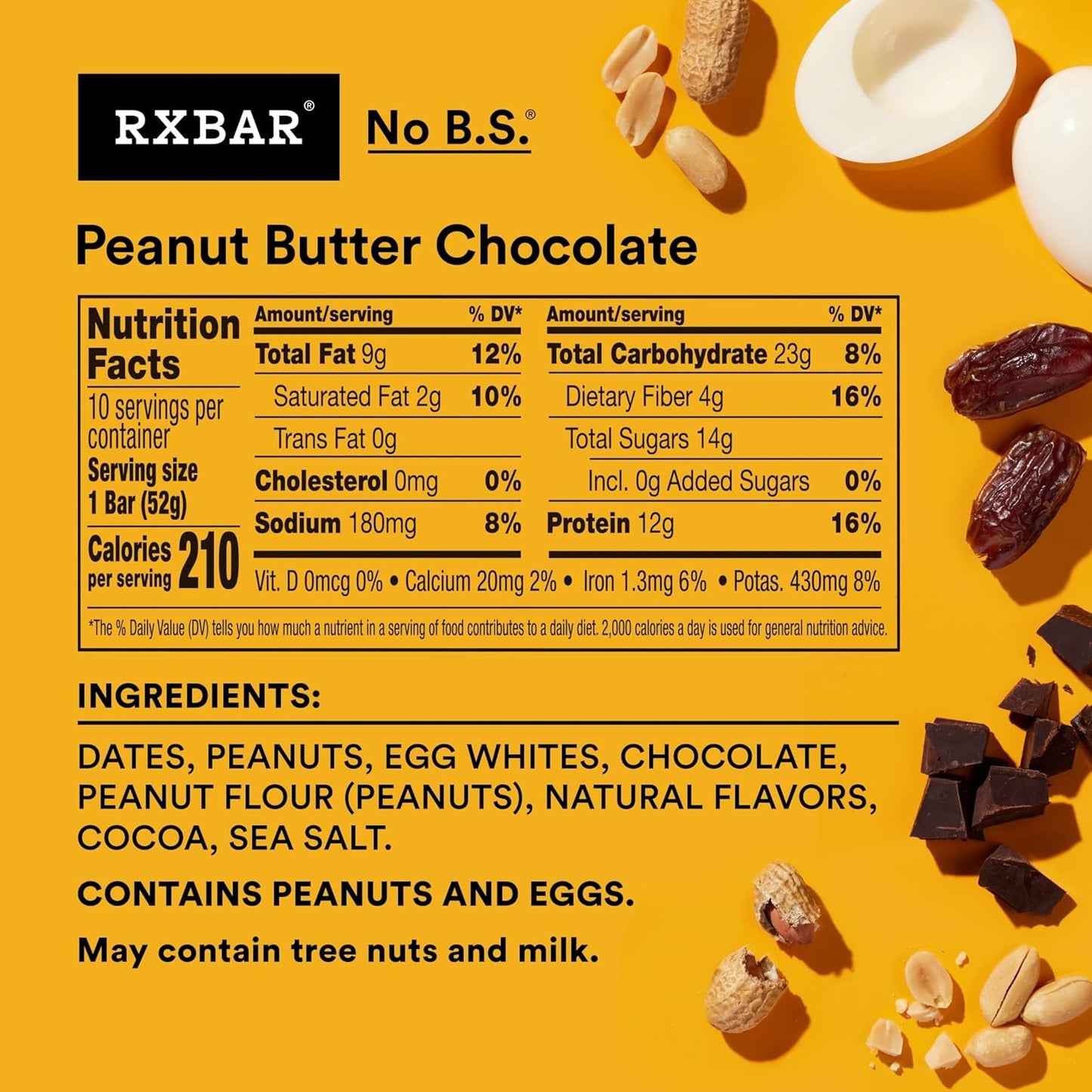 RXBAR Protein Bars, Protein Snack, Snack Bars, Peanut Butter Chocolate