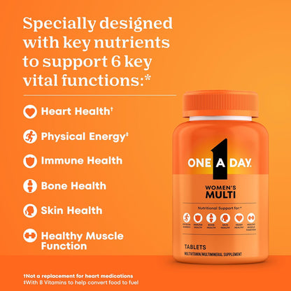 One A Day Multivitamin for Women- Daily Vitamins for Woman with Biotin, Calcium, Folic Acid, Iron & Zinc, Complete Women’s Vitamins, 200 Ct