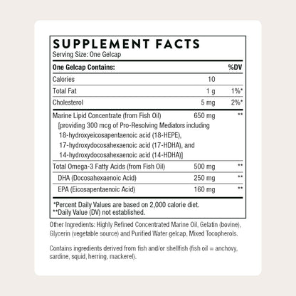 THORNE - Pro-Resolving Mediators - Combines Pre-Resolving Mediators with EPA & DHA - Supports Tissue Repair & Brain, Nerve, Cardiovascular & Immune Health* - Third-Party Certified - 60 Softgels