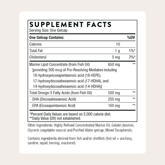 THORNE - Pro-Resolving Mediators - Combines Pre-Resolving Mediators with EPA & DHA - Supports Tissue Repair & Brain, Nerve, Cardiovascular & Immune Health* - Third-Party Certified - 60 Softgels