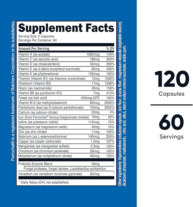 Nutricost Multivitamin with Probiotics 120 Vegetarian Capsules - Packed with Vitamins & Minerals