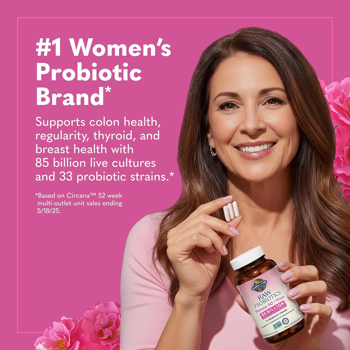 Garden of Life Raw Probiotics Women 50 & Wiser - 85 Billion Live Cultures - Probiotic Supplement with Bulgarian Yogurt & Eastern Europe Wild Kefir Culture - 90 Vegetarian Capsules
