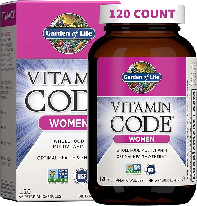 Garden of Life Multivitamin for Women, Vitamin Code Women's Multi - Whole Food Womens Multi Vitamins, Iron, Folate not Folic Acid, Vitamin A and Probiotics for Womens Energy