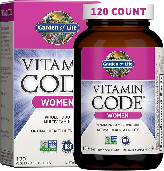 Garden of Life Multivitamin for Women, Vitamin Code Women's Multi - Whole Food Womens Multi Vitamins, Iron, Folate not Folic Acid, Vitamin A and Probiotics for Womens Energy