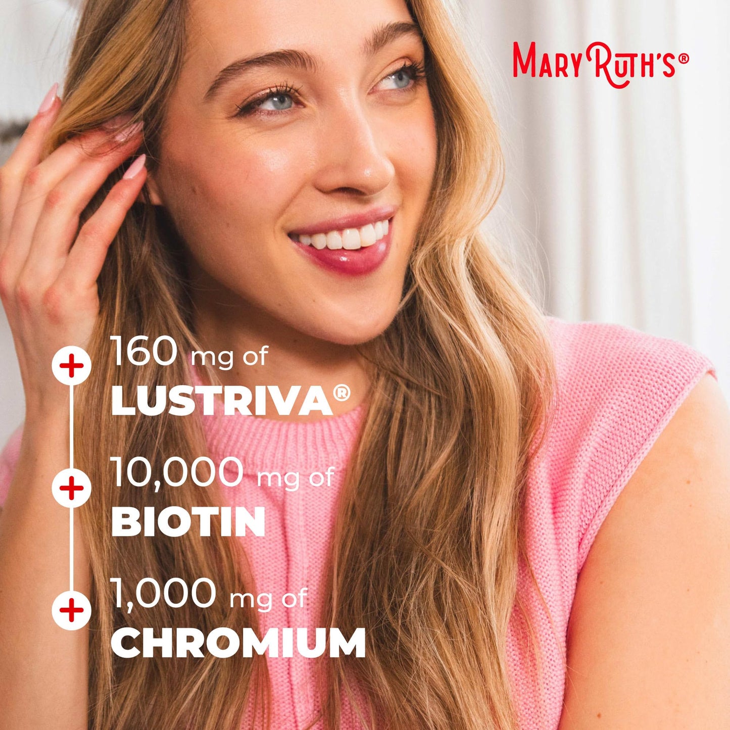 MARYRUTH'S Liquid Multivitamin+Hair Growth | Biotin 10000mcg | Lustriva Hair Growth Supplement | Clinically Tested in Women for Thicker Hair&Facial Wrinkle | Skin Care | Ages 18+