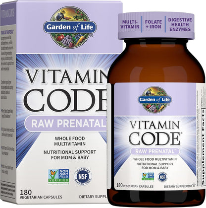 Garden of Life Vitamin Code Raw Prenatal Multivitamin for Women with Iron, Folate, Probiotics and Whole Food Nutrients - Immune and Cellular Energy Support, Non-GMO, Gluten-Free, Kosher, 10 Day Supply