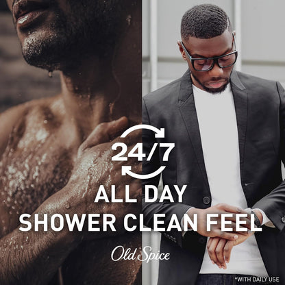 Old Spice Refreshing Body Wash for Men, 3X Defense, 24/7 Shower Fresh with Long Lasting Scent, Red Collection, Captain with Bergamot Scent, 33.4 oz