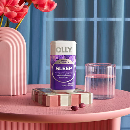 OLLY Ultra Strength Sleep Softgels for Adults, 10 mg Melatonin Sleep Supplement L-Theanine Magnesium & Botanical Extracts, Restful Sleep Support*, Sugar Free, 60 Count