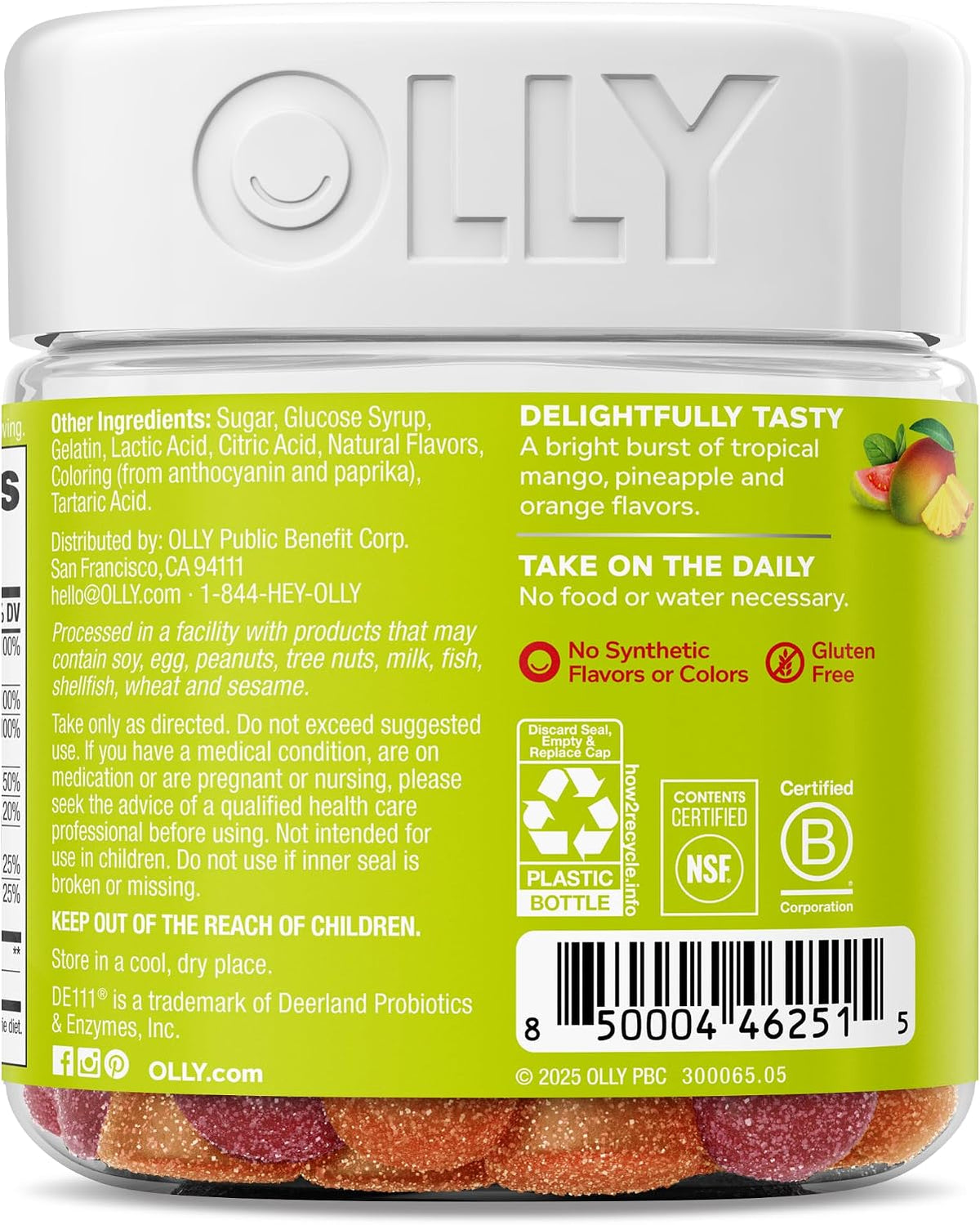 OLLY Multi + Probiotic Adult Multivitamin Gummy, Digestive and Immune System Support,* Chewable Supplement, Tropical Flavored, 35 Day Supply - 70 Count