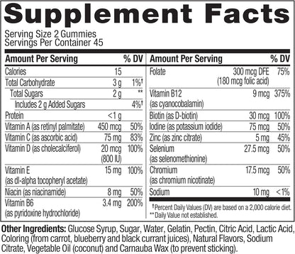 OLLY Men's Multivitamin Gummy, Vitamins A, C, D, E, B, Zinc, Blackberry Flavor