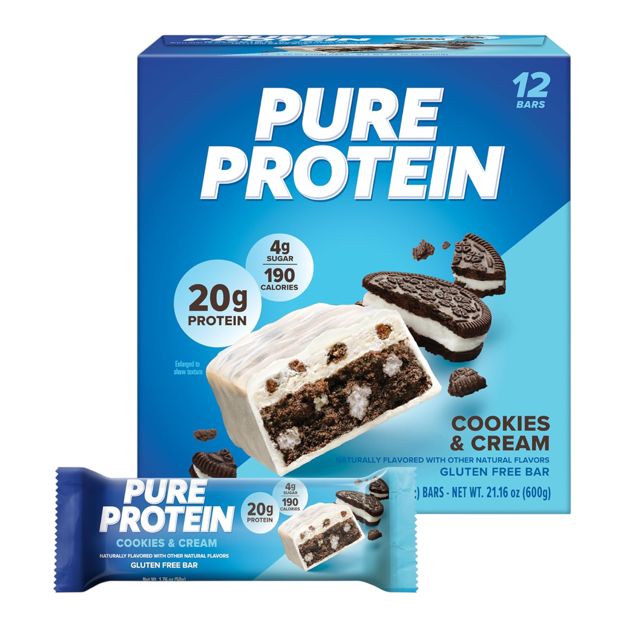 Pure Protein Deluxe Protein Bars, Chocolate, Cookies & Cream, Birthday Cake, Caramel Churro, Samples Pack