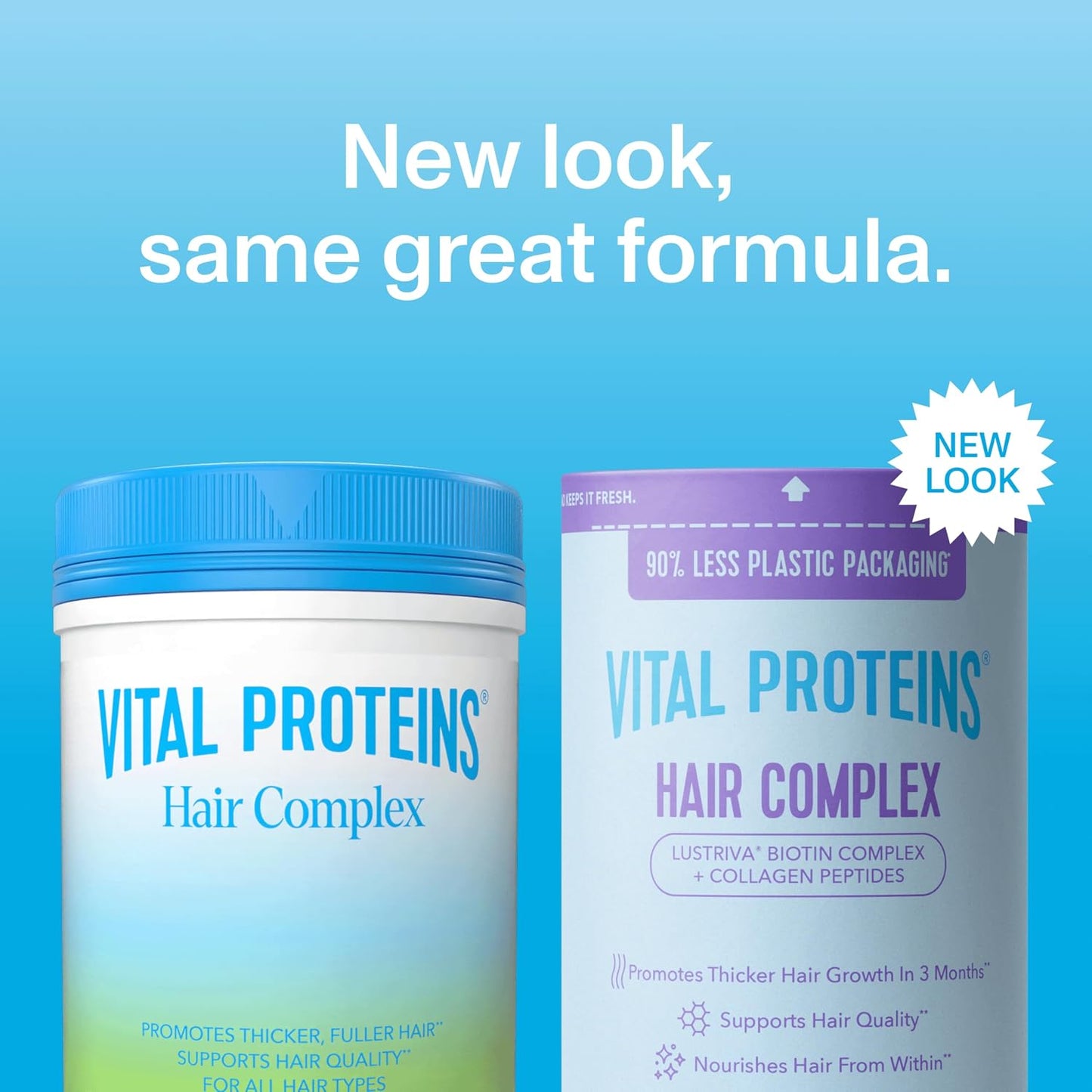 Vital Proteins Collagen Peptides + Biotin 10000mcg Hair Complex, Hair Growth Supplement - Clinically Studied Lustriva to Promote Thicker Fuller Hair, 20g Unflavored Collagen for Women 11.4oz Powder