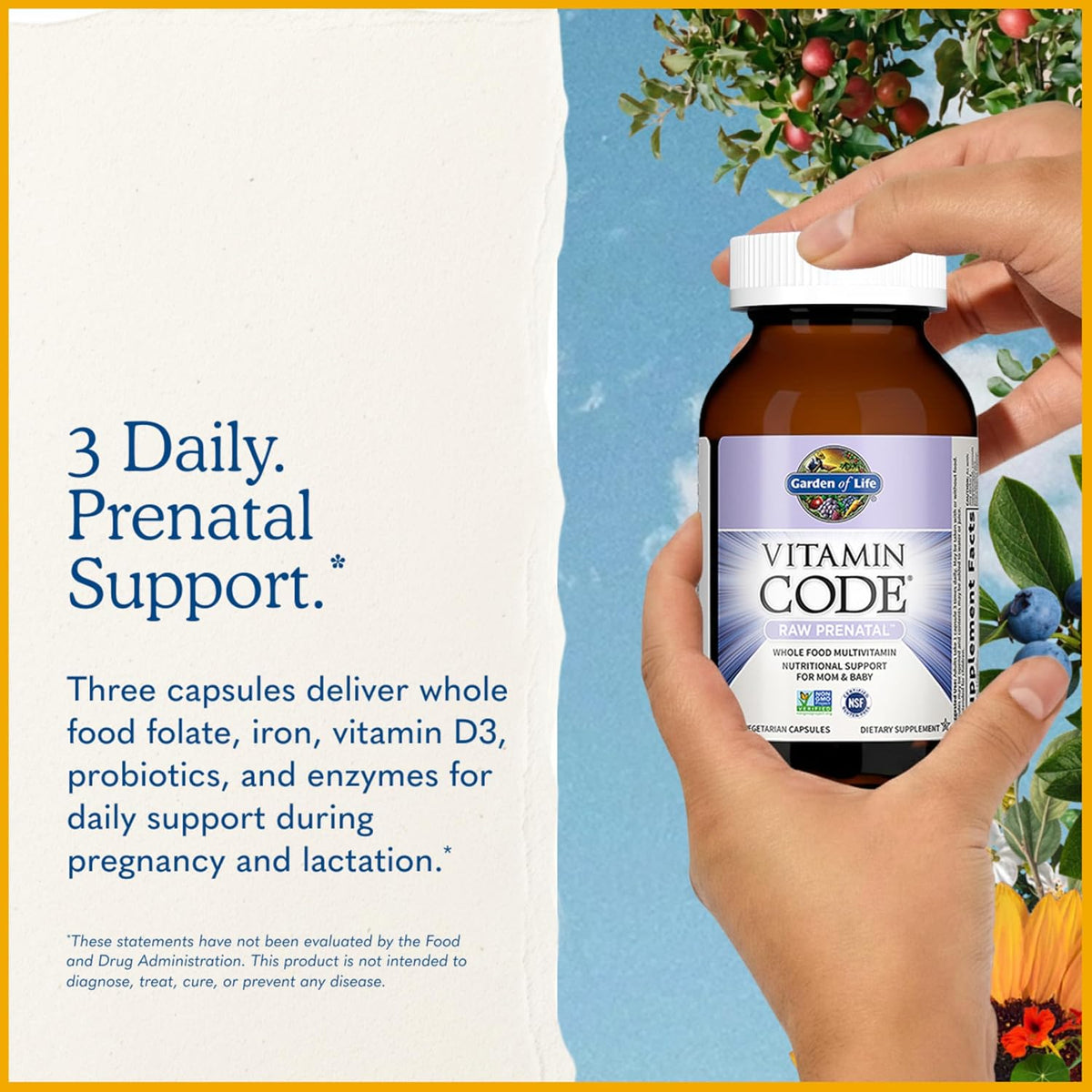 Garden of Life Vitamin Code Raw Prenatal Multivitamin for Women with Iron, Folate, Probiotics and Whole Food Nutrients - Immune and Cellular Energy Support, Non-GMO, Gluten-Free, Kosher, 10 Day Supply