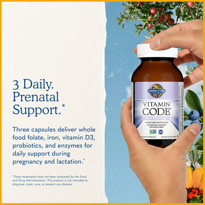 Garden of Life Vitamin Code Raw Prenatal Multivitamin for Women with Iron, Folate, Probiotics and Whole Food Nutrients - Immune and Cellular Energy Support, Non-GMO, Gluten-Free, Kosher, 10 Day Supply