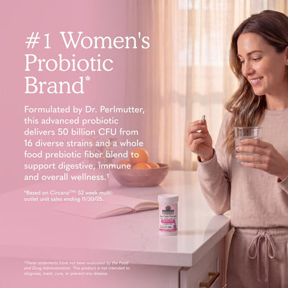 Garden of Life Dr. Formulated Once Daily Women's Probiotics with 50 Billion CFU & Organic Prebiotics – Vaginal Health, Digestive Support, Immune Support, Dairy Free, 30 Capsules