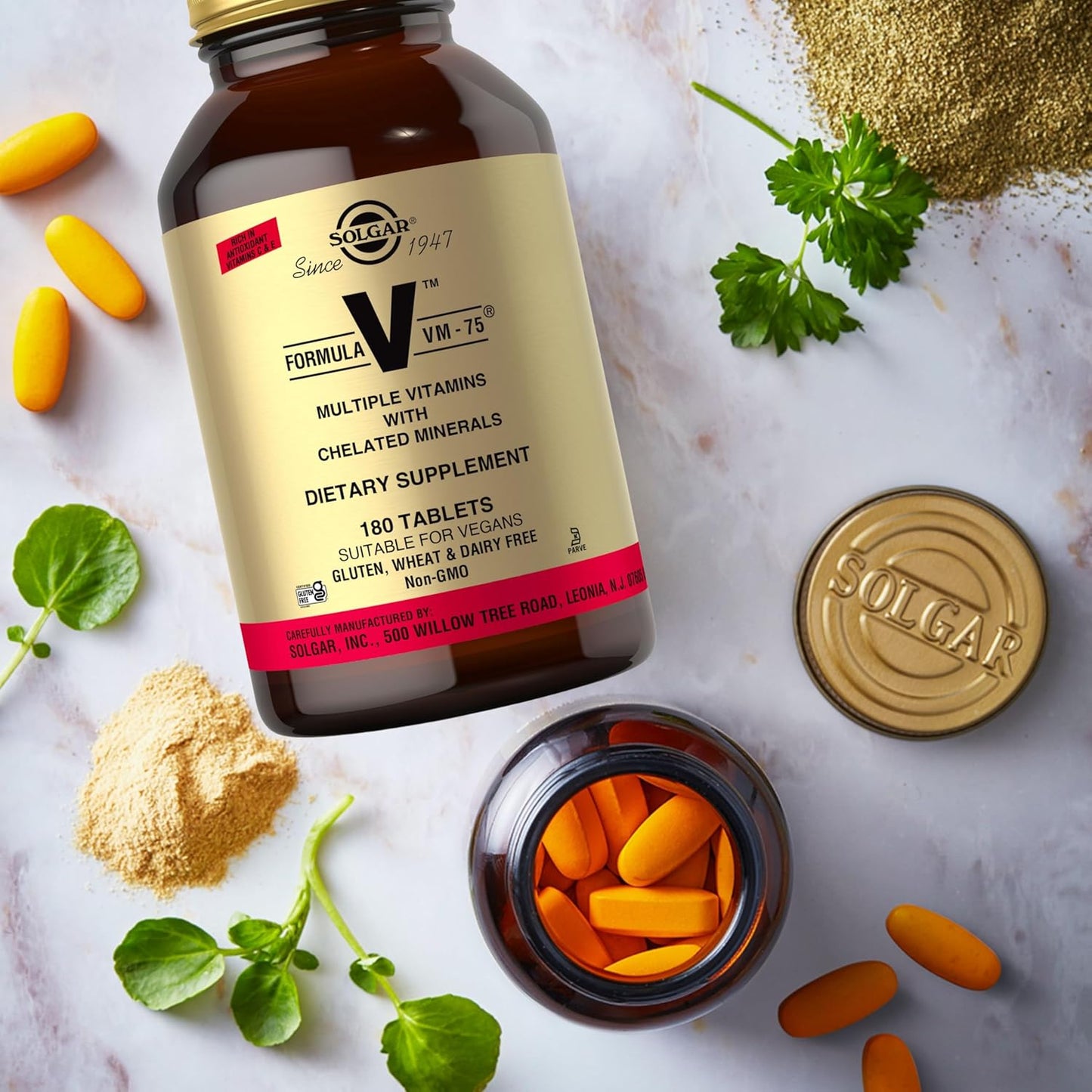 Solgar Formula VM-75, 90/180 Tablets - Multivitamin with Chelated Minerals - Vitamin A, B6, B12, C, D, E - Biotin, Magnesium, Calcium, Iron, Zinc - Vegan, Gluten Free, Dairy Free, Kosher - 90/180 Servings