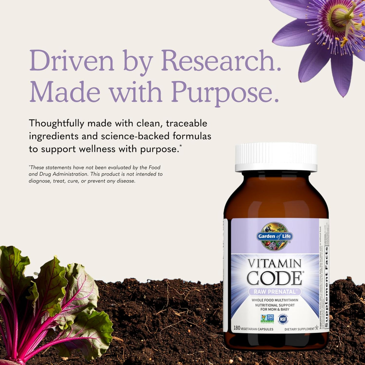 Garden of Life Vitamin Code Raw Prenatal Multivitamin for Women with Iron, Folate, Probiotics and Whole Food Nutrients - Immune and Cellular Energy Support, Non-GMO, Gluten-Free, Kosher, 10 Day Supply