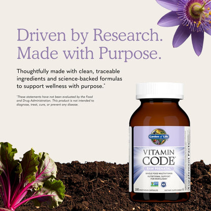 Garden of Life Vitamin Code Raw Prenatal Multivitamin for Women with Iron, Folate, Probiotics and Whole Food Nutrients - Immune and Cellular Energy Support, Non-GMO, Gluten-Free, Kosher, 10 Day Supply
