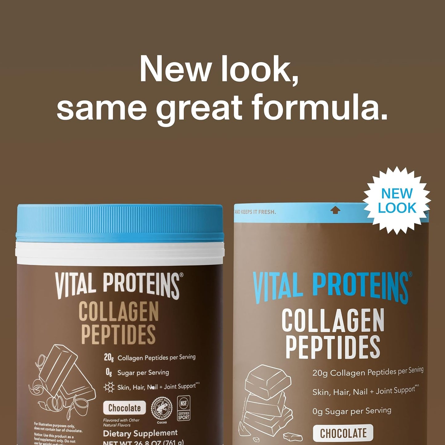 Vital Proteins Collagen Peptides Powder - Chocolate Powder for Hair, Nail, Skin, Bone & Joint Health, 13.5oz