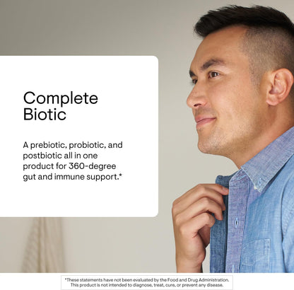 THORNE - Complete Biotic - Probiotic, Prebiotic & Postbiotic for Women, Men & Kids - Supports Gut, Digestive & Immune Health* - Occasional Constipation, Diarrhea, Gas & Bloating Relief* - 30 Servings