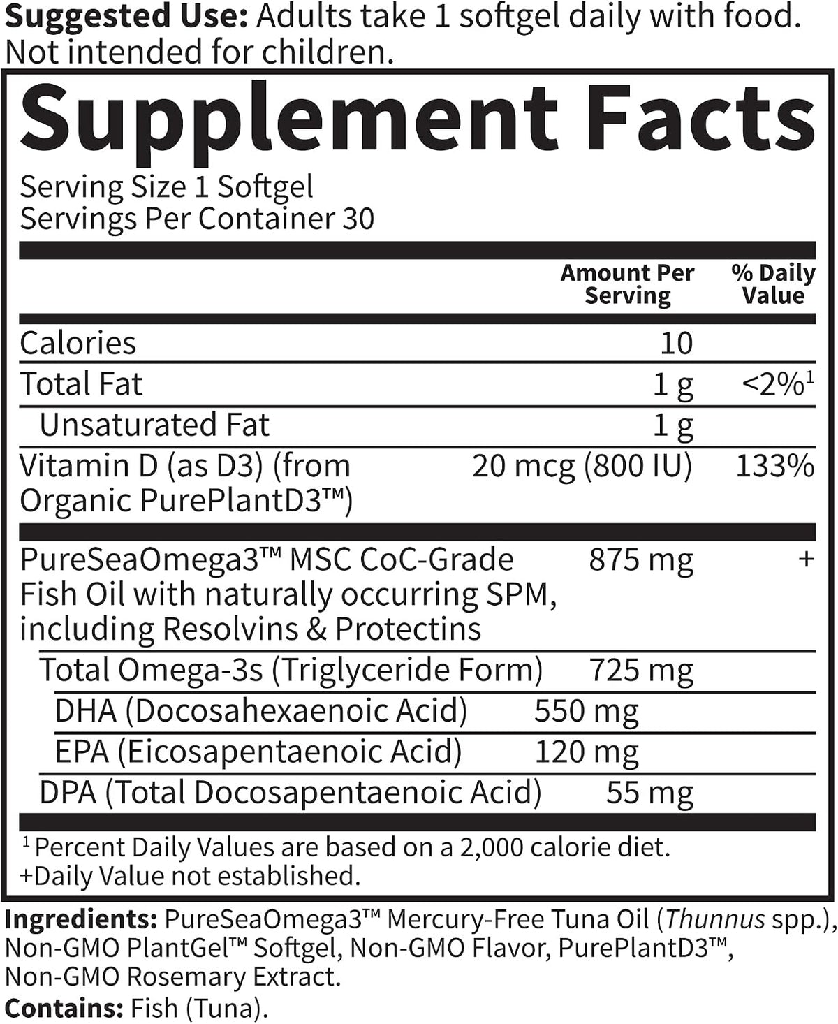 Garden of Life Dr. Formulated Prenatal DHA Fish Oil - 500mg DHA & DPA in Triglyceride Form 100% DV Vitamin D3, Single Source, Mercury Free Omega 3 Supplements for Women's Health, 30 Softgels