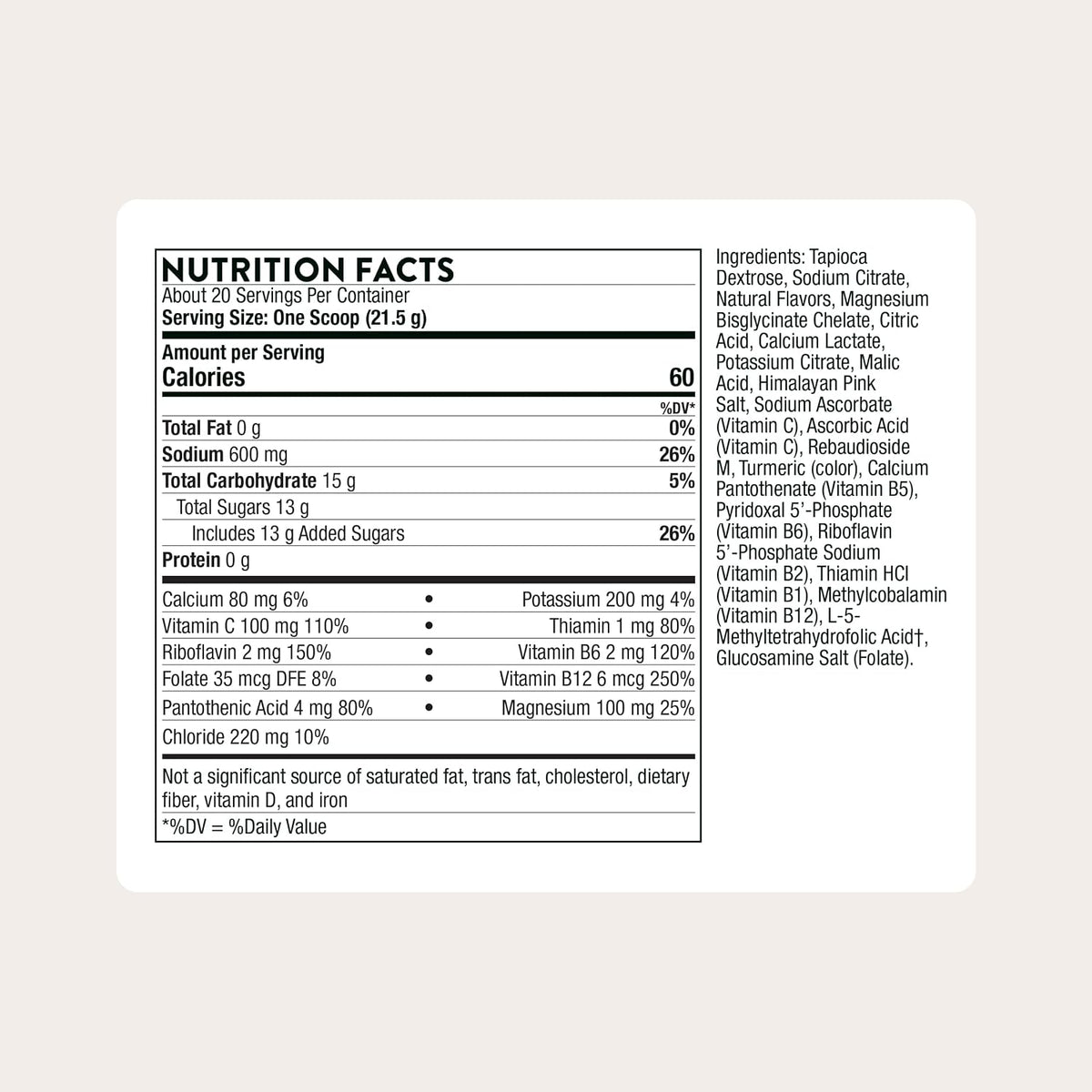 THORNE - Advanced Electrolytes - Hydration Electrolyte Powder Drink Mix for Endurance, Performance & Recovery Support - NSF Certified for Sport - Lemon Lime - 20 Servings