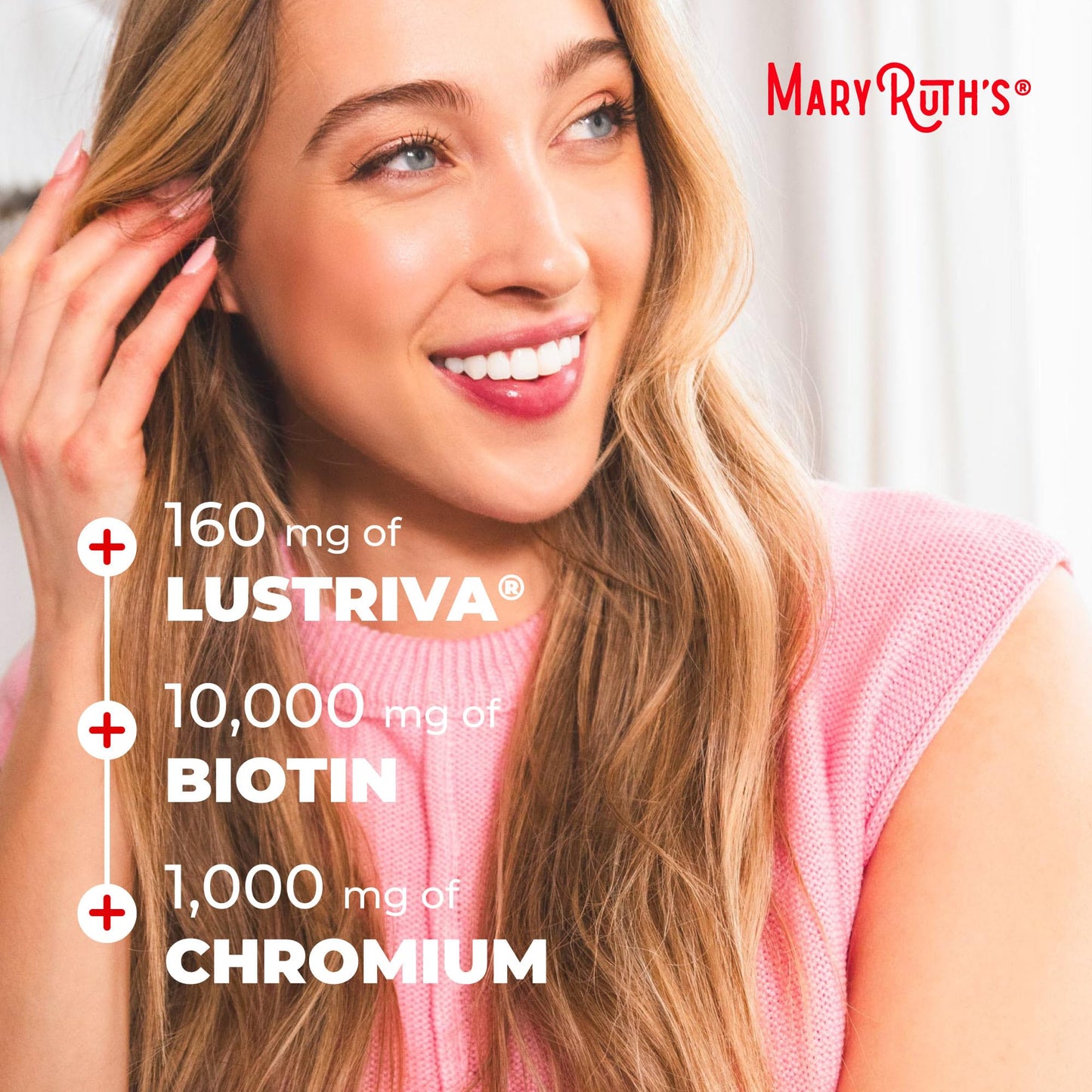 MARYRUTH'S Liquid Multivitamin+Hair Growth | Biotin 10000mcg | Lustriva Hair Growth Supplement | Clinically Tested in Women for Thicker Hair&Facial Wrinkle | Skin Care | Ages 18+
