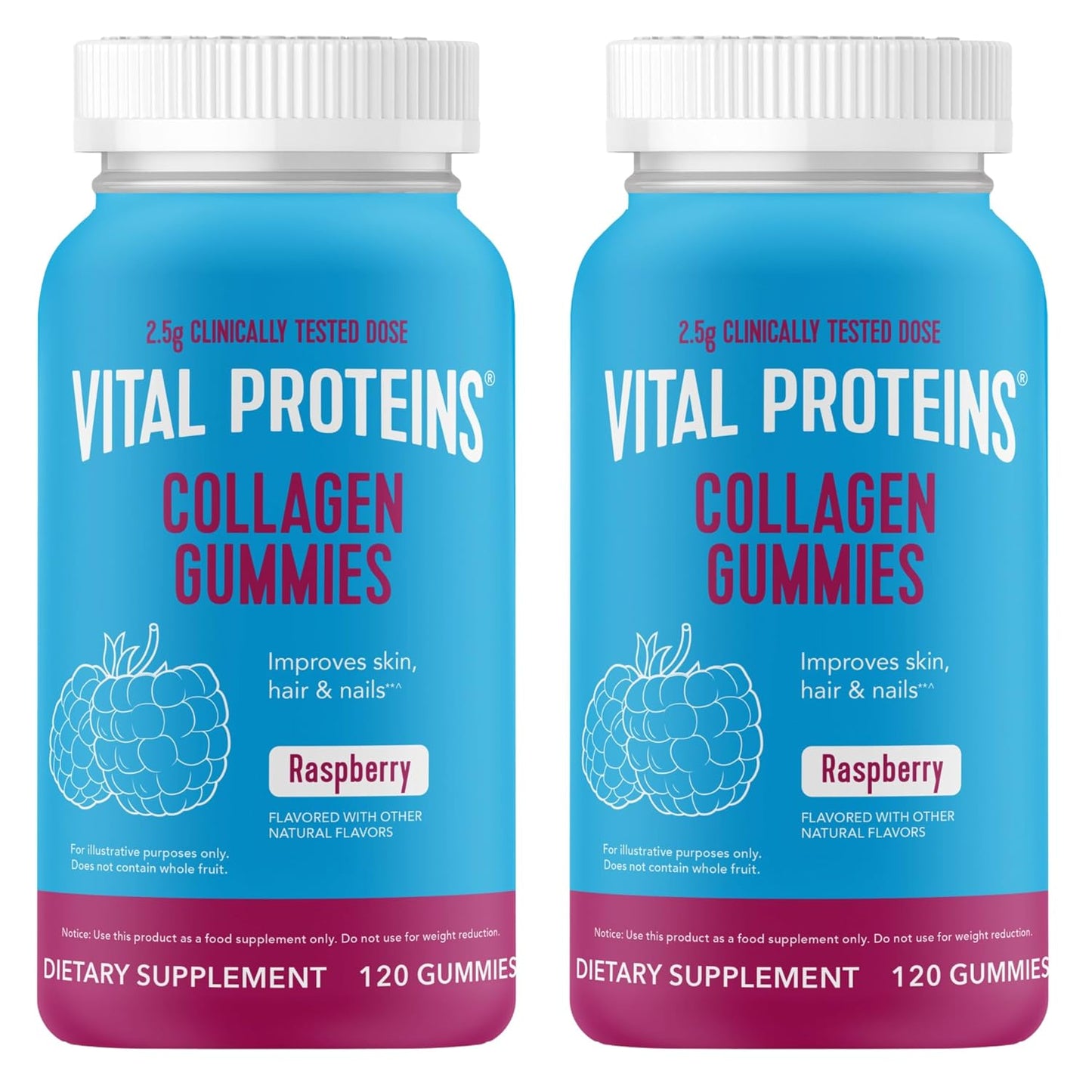 Vital Proteins Collagen Gummies, 2.5g of Clinically-Tested Collagen for Hair, Skin, Nails & Wrinkles, 120 ct, 30-Day Supply, Grape Flavor