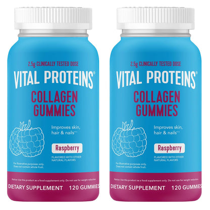 Vital Proteins Collagen Gummies, 2.5g of Clinically-Tested Collagen for Hair, Skin, Nails & Wrinkles, 120 ct, 30-Day Supply, Grape Flavor