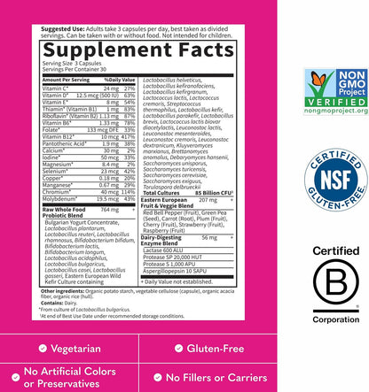 Garden of Life Raw Probiotics Women - 32 Strains - Dietary Supplement for Immune, Digestive & Vaginal Health Support - Aids Female Health - 90 Vegetarian Capsules