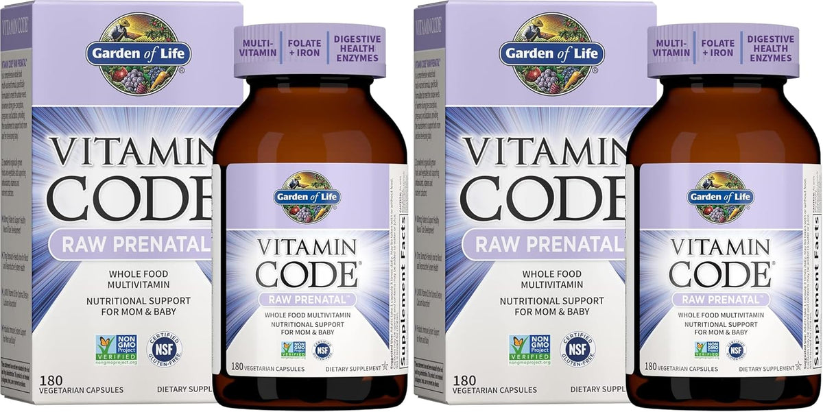Garden of Life Vitamin Code Raw Prenatal Multivitamin for Women with Iron, Folate, Probiotics and Whole Food Nutrients - Immune and Cellular Energy Support, Non-GMO, Gluten-Free, Kosher, 10 Day Supply