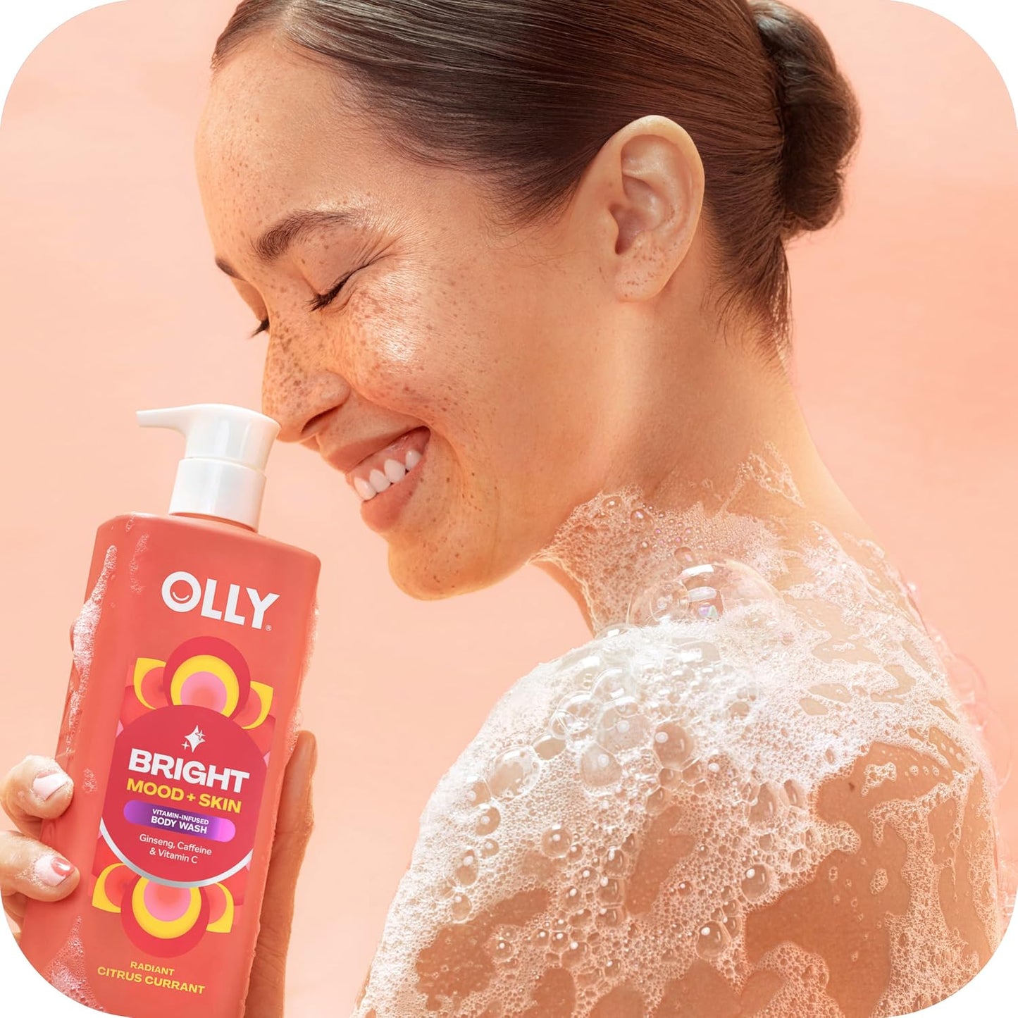 OLLY Body Wash Mixed 4 Count Trial Pack to Restore Skin barrier & Hydrate skin, TSA Approved 3 oz