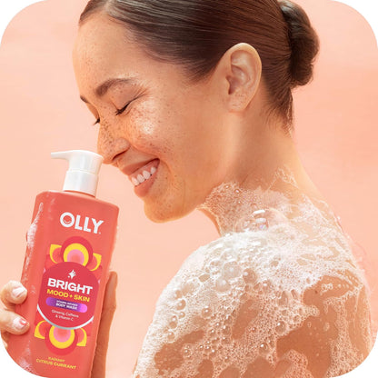 OLLY Body Wash Mixed 4 Count Trial Pack to Restore Skin barrier & Hydrate skin, TSA Approved 3 oz