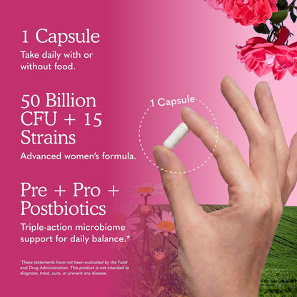 Garden of Life Dr. Formulated Once Daily 3-in-1 Probiotic for Women – Digestive, Immune & Vaginal Health, 30 Day Supply