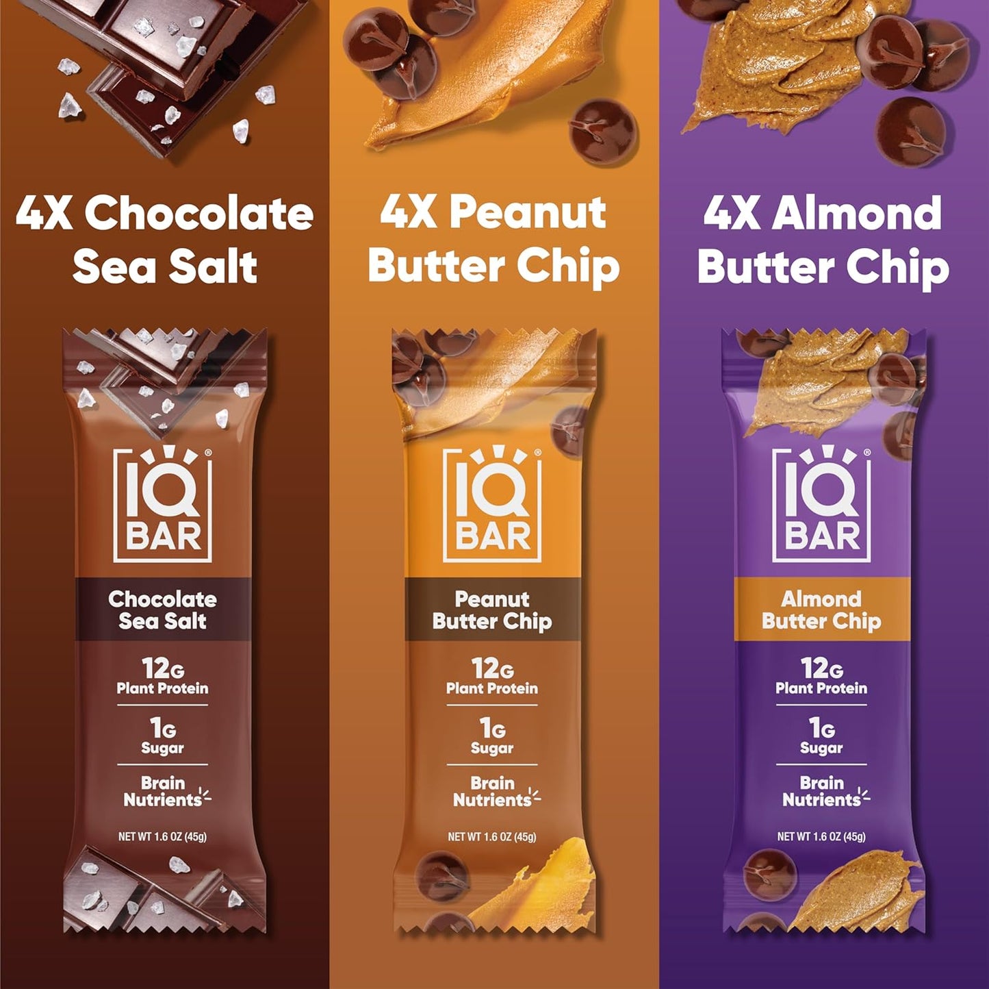 IQBAR Clean Plant Protein Bars - Chocolate Lovers Variety - 12/24/36 Count - Keto, Vegan, High Fiber, Gluten and Dairy Free, Low Sugar Snack - Brain and Body Nutrients for Focus, Energy, Meal Replacement