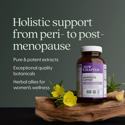 New Chapter Menopause Supplement - Estrotone Herbal Hormone Balance for Women in Perimenopause, with Black Cohosh for Hot Flash Relief & to Reduce Night Sweats + Vitex, No Added Hormones - 30 ct