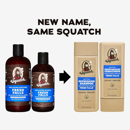 Dr. Squatch Natural Men's Shampoo and Conditioner Set - 5 Flavor's, Fresh Falls/Coconut Castaway/ Pine Tar/ Summer Citrus/ Wood Barrel Bourbon