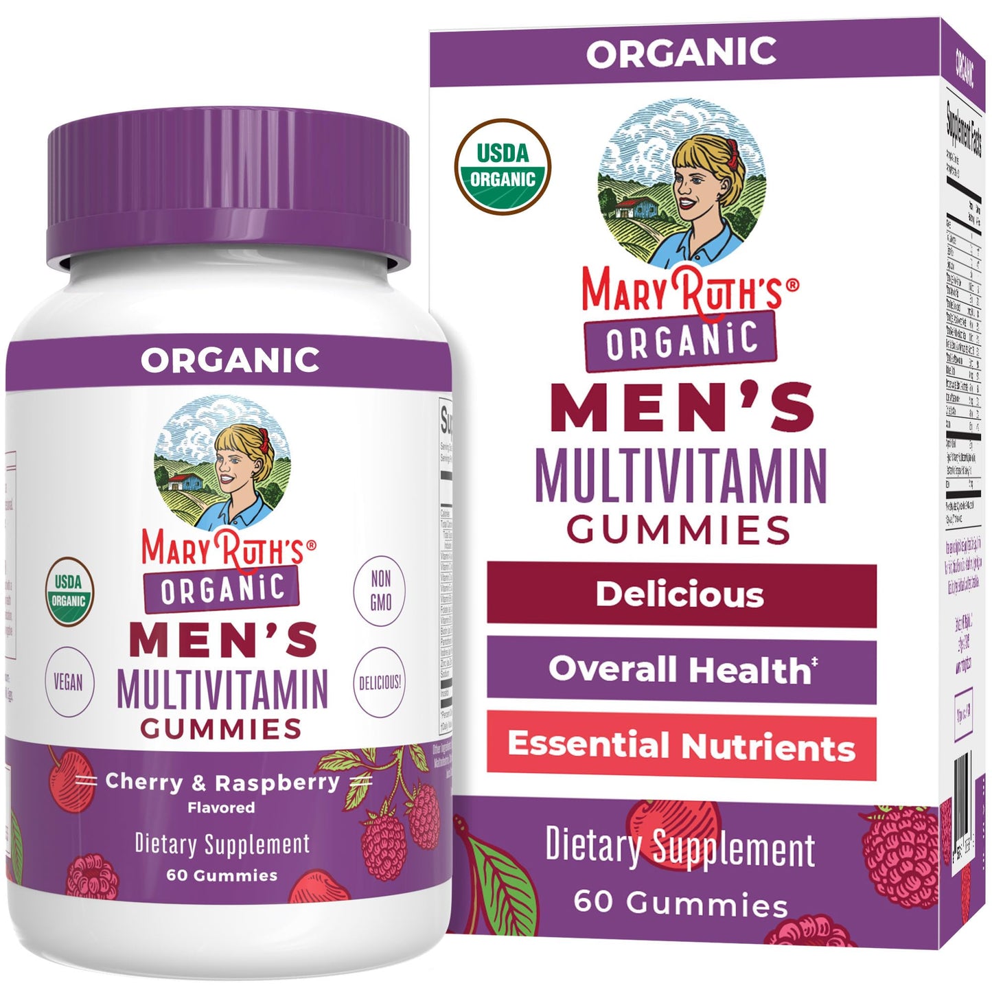 MaryRuth's Multivitamin Gummies for Men | Vitamin A, C, D, E, B6, B12, Biotin, Zinc | Energy Metabolism | Immunity | Bone Health | Cellular Health | Vegan | Non-GMO | Gluten & Sugar Free | 60 Count