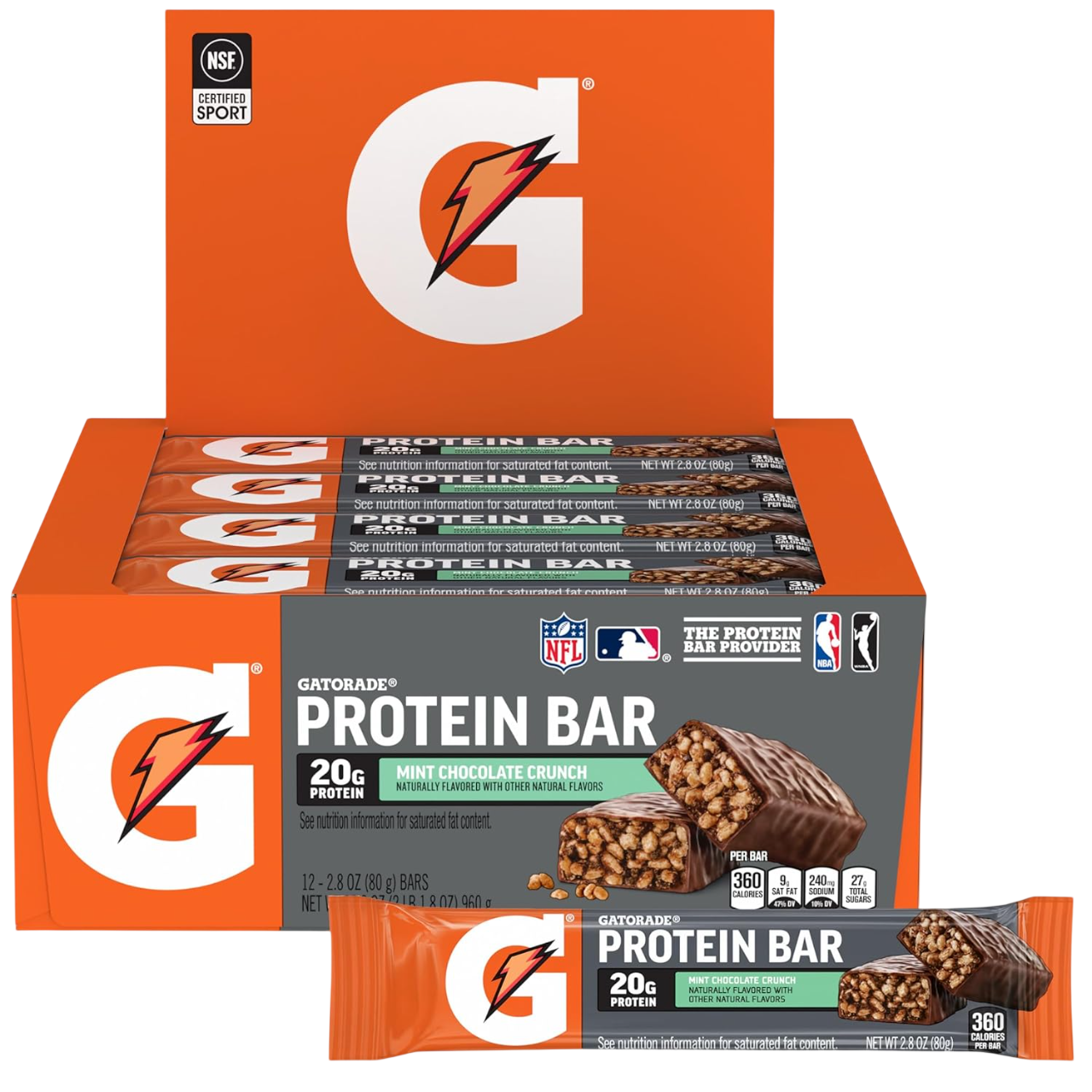 Gatorade Whey Protein Recover Bars, Chocolate Chip/Cookies & Cream/ Mint Chocolate Crunch