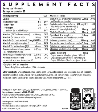 New Chapter Men’s Multivitamin Gummies, 57% Less Sugar, Men’s Gummy Vitamins with Vitamin C, D3 & Zinc, Non-GMO, Gluten Free, Berry-Citrus, 75ct